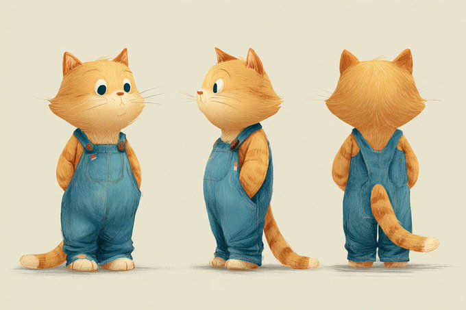 Anthropomorphic animal triple view Anthropomorphic animal triple view